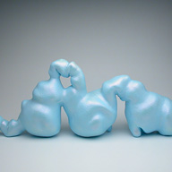 Blue Movement | 2004 | 28x5.5x9 inches | ceramic and nail polish