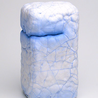 Feeling Puffy | 2003 | 4x3x7 inches | ceramic and china paint